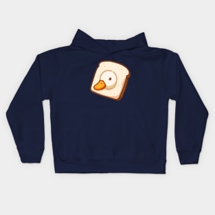 Cute duck with bread Kids Hoodie